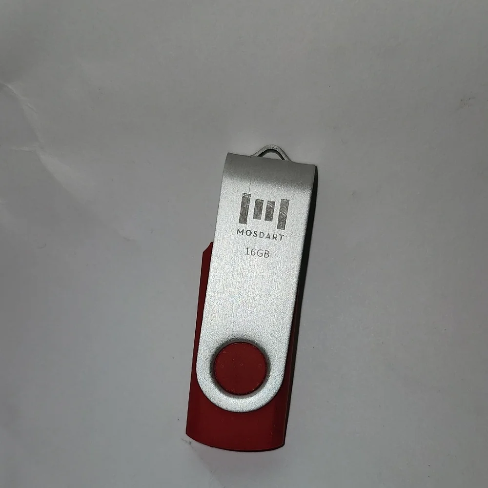 Red and Silver USB Flash Drive